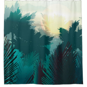 Tropical Jungle: Vintage Morning Landscape.