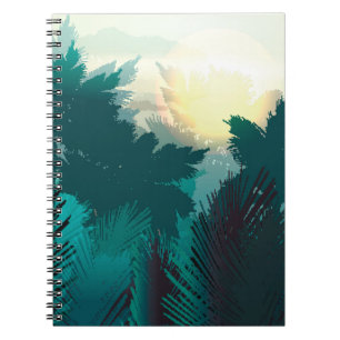 Tropical Jungle: Vintage Morning Landscape. Notebook