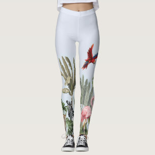 Tropical Jungle Wildlife Square Silk Scarf Leggings