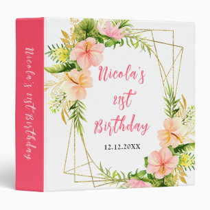 Tropical Jungle with Foliage Birthday Photo Album Binder