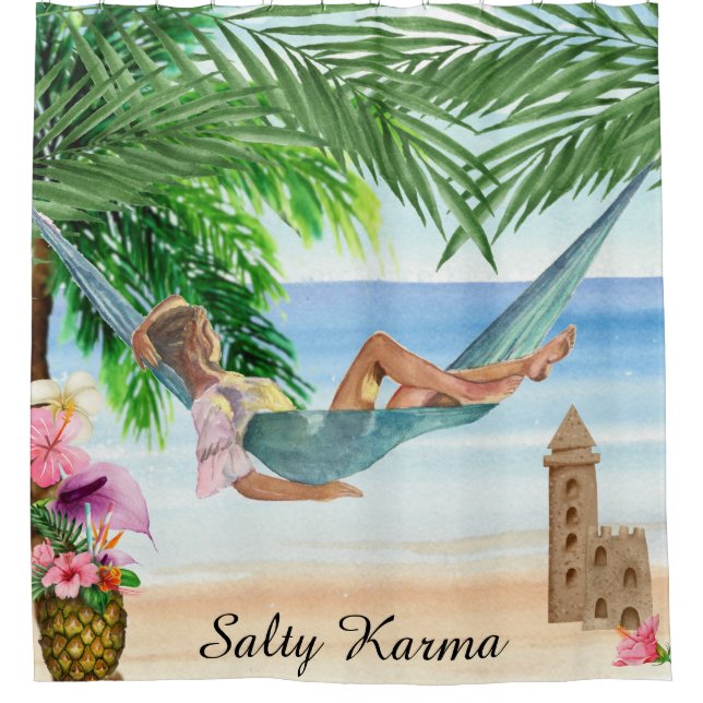 *~* Tropical Karma Beach Woman Hammock AR29 Shower (Front)