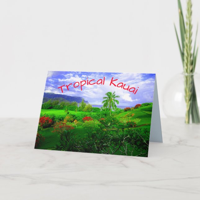 Tropical Kauai Hawaiian Island Card (Front)