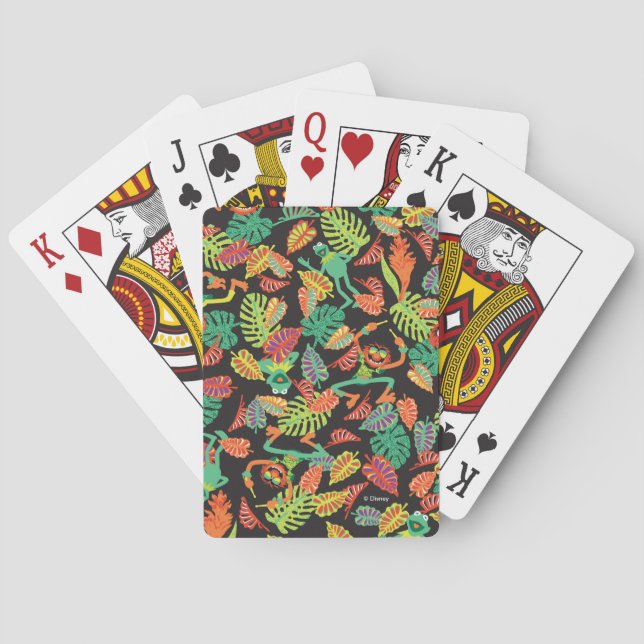 Tropical Kermit & Animal Pattern Playing Cards (Back)