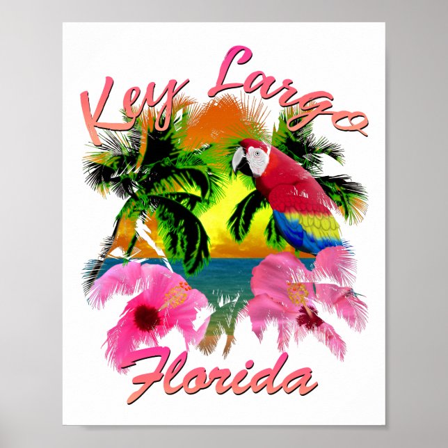 Tropical Key Largo Florida Keys Poster (Front)