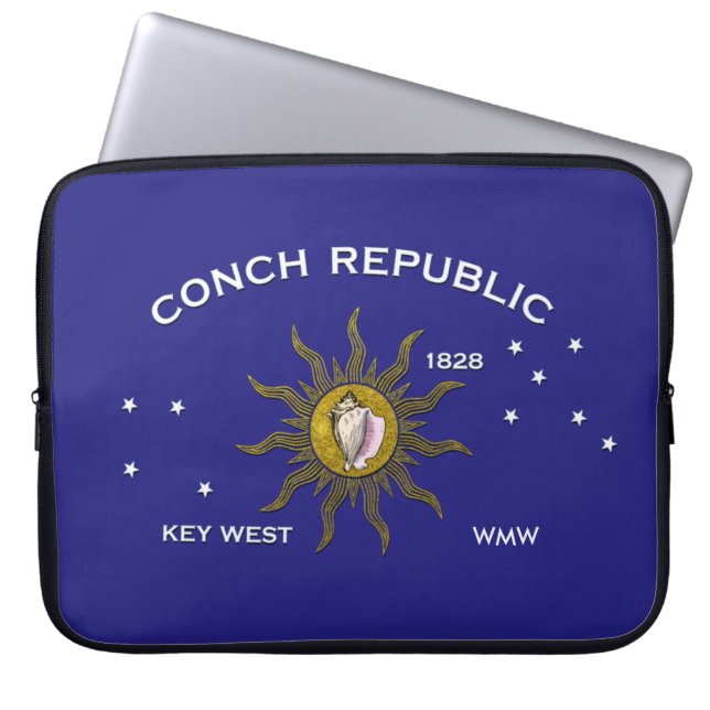 Tropical Key West Flag Personalize Laptop Sleeve (Front)