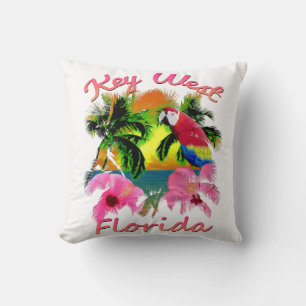 Tropical Key West Florida Keys Throw Pillow