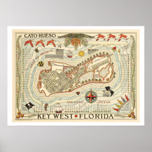 Tropical Key West Wall poster