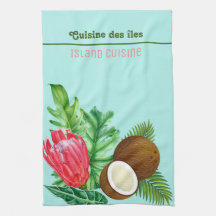 Tropical kitchen linen