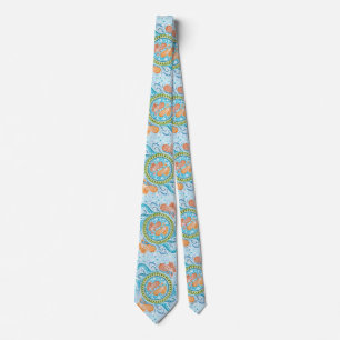 Tropical Koi Mandala Vibrant Ocean Zen Art Tie