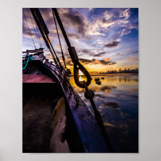 Tropical Lagoon Dawn Poster