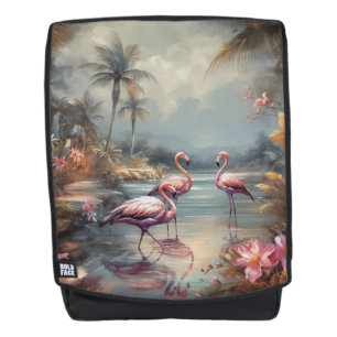 Tropical Lagoon Flamingo Fine Art Voyage Backpack
