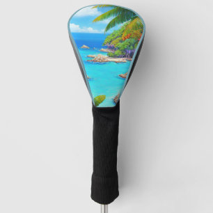 Tropical lagoon golf head cover