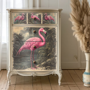 Tropical Lagoon Pink Flamingo Decoupage Tissue Paper