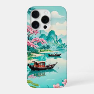 Tropical Lagoon with Cherry Blossoms _ iphone case
