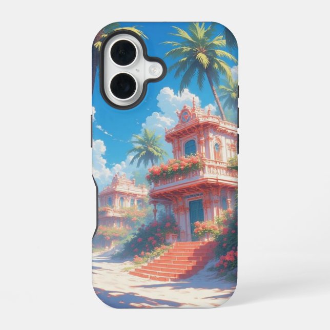 Tropical landscape  iPhone 16 case (Back)