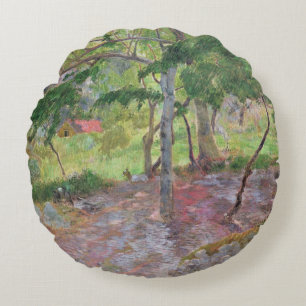 Tropical Landscape, Martinique, 1887 Round Pillow