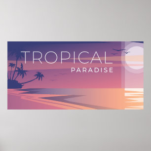 Tropical landscape poster