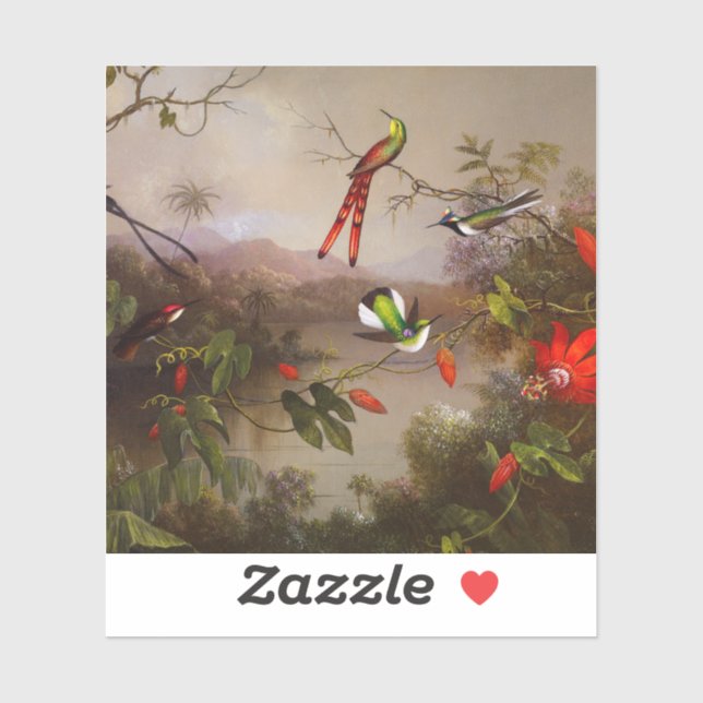 Tropical Landscape with Ten Hummingbirds Heade (Sheet)