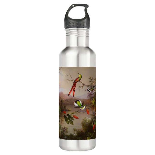 Tropical Landscape with Ten Hummingbirds Heade 710 Ml Water Bottle (Front)