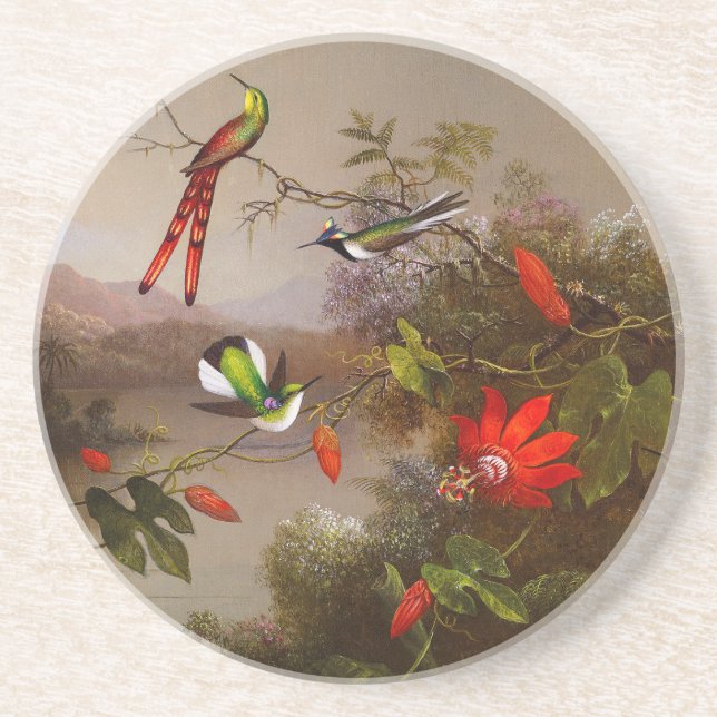 Tropical Landscape with Ten Hummingbirds Heade Coaster (Front)