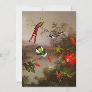Tropical Landscape with Ten Hummingbirds Heade Invitation
