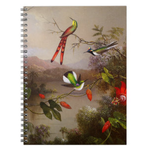 Tropical Landscape with Ten Hummingbirds Heade Notebook