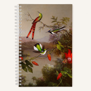Tropical Landscape with Ten Hummingbirds Heade Notebook
