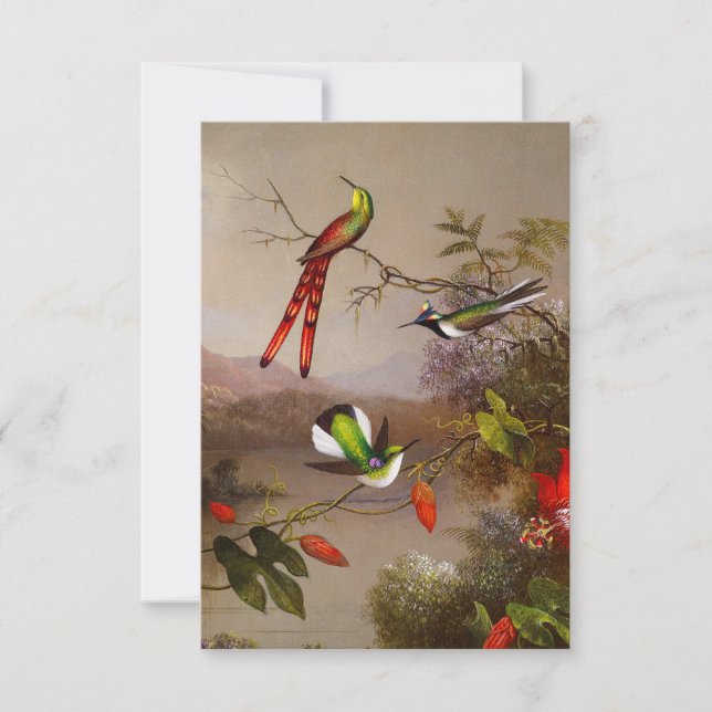 Tropical Landscape with Ten Hummingbirds Heade RSVP Card (Front)