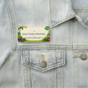 Tropical Landscaping Service Custom Employee Name Tag