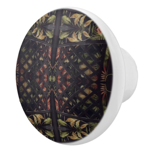 Tropical Latticework Ceramic Knob (Right)