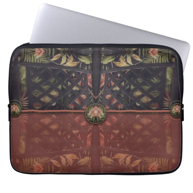 Tropical Latticework Clutch Laptop Sleeve (Front)