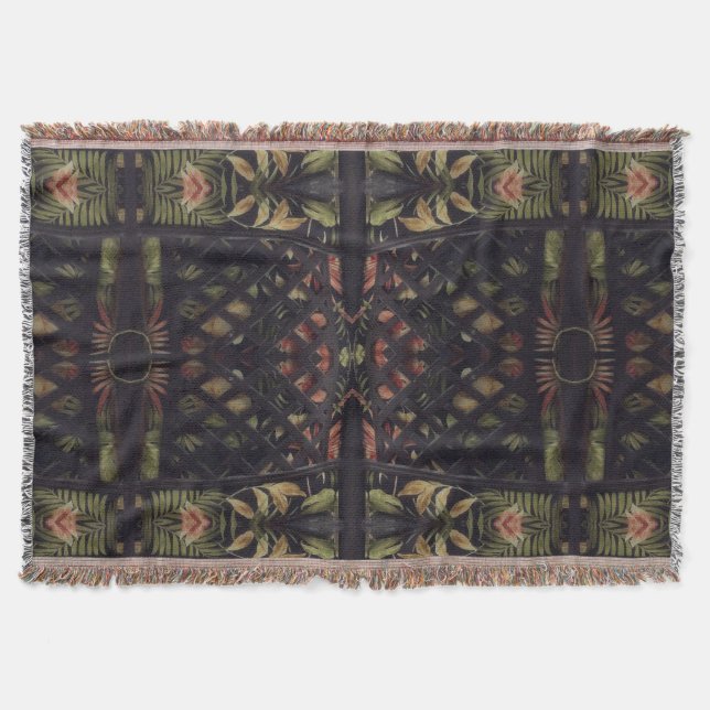 Tropical Latticework Throw Blanket (Front)