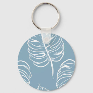 Tropical Leaf Abstract: Seamless Greenery. Keychain