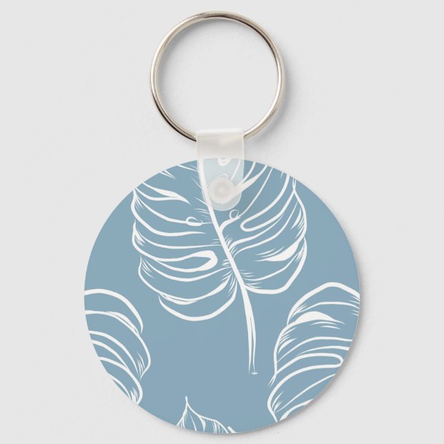 Tropical Leaf Abstract: Seamless Greenery. Keychain (Front)