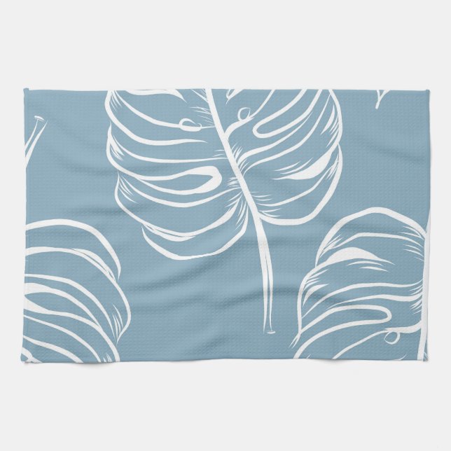 Tropical Leaf Abstract: Seamless Greenery. Kitchen Towel (Horizontal)