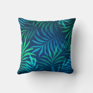 Tropical Leaf Abstract Throw Pillow