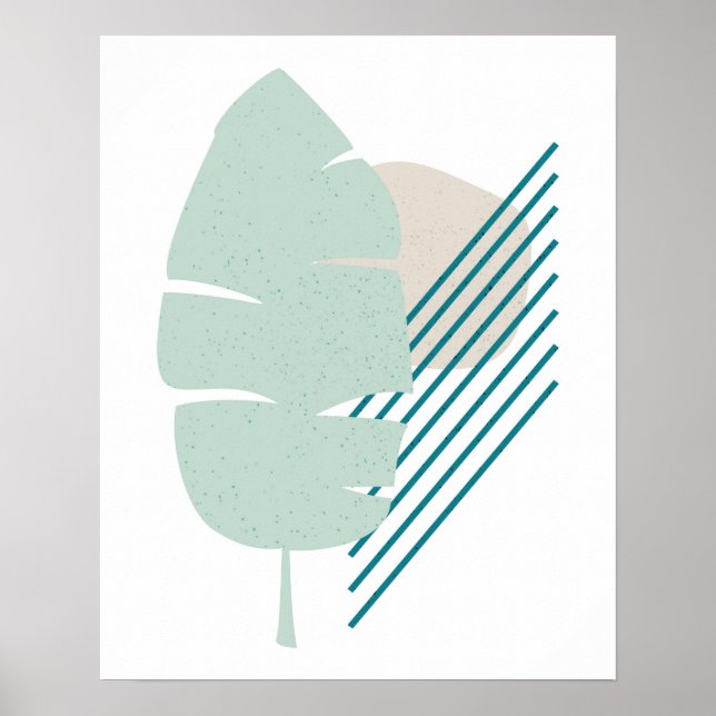 Tropical Leaf Beach House Abstract Art Print (Front)