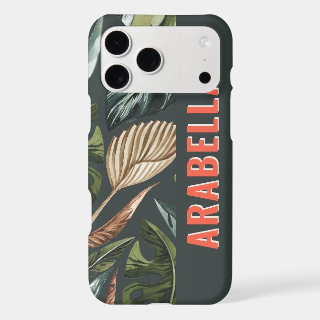 Tropical leaf botanical personalized name (Back)