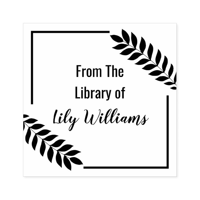 Tropical Leaf From The Library Of Bookplate Rubber Stamp (Imprint)