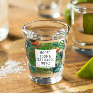 Tropical Leaf Funny Beach Wedding Favour  Shot Glass