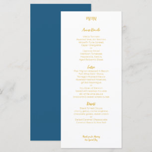 Tropical Leaf Gold Palm Frond Wedding Menu
