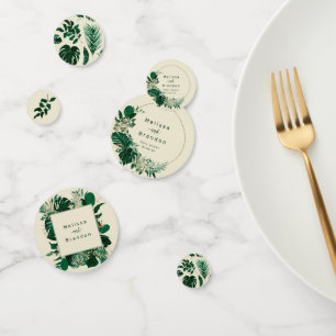 Tropical Leaf Greenery & Foliage Wedding Table Confetti