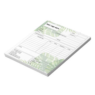 Tropical Leaf Invoice Business Sales Form Receipt Notepad