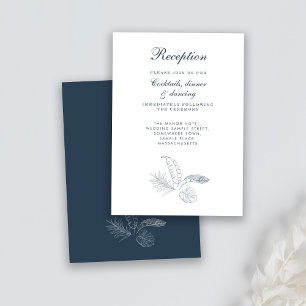 Tropical Leaf Minimal Wedding Reception Card