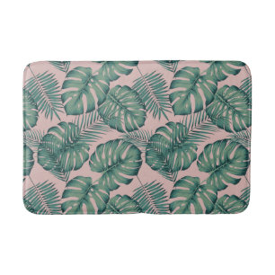Tropical Leaf Pattern Bath Mat