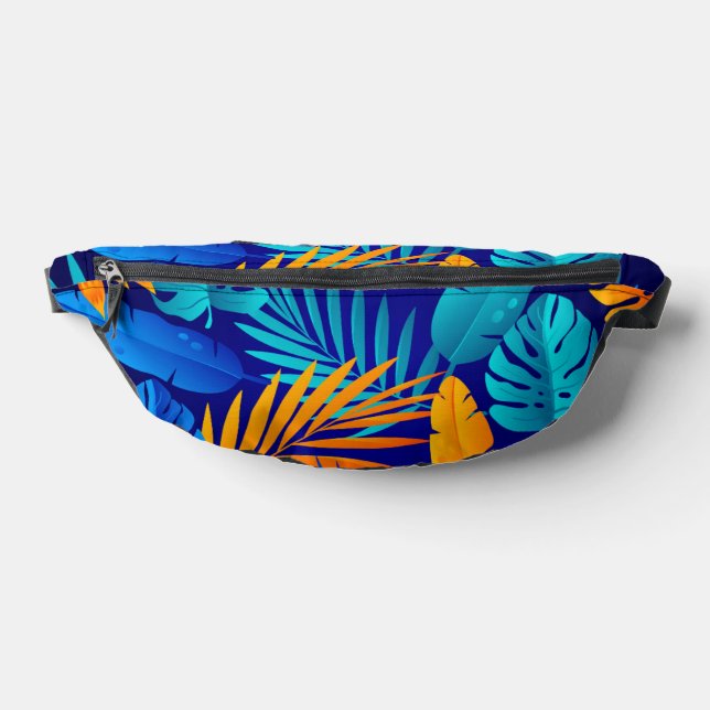 Tropical Leaf Pattern Fanny Pack  (Lay Down)