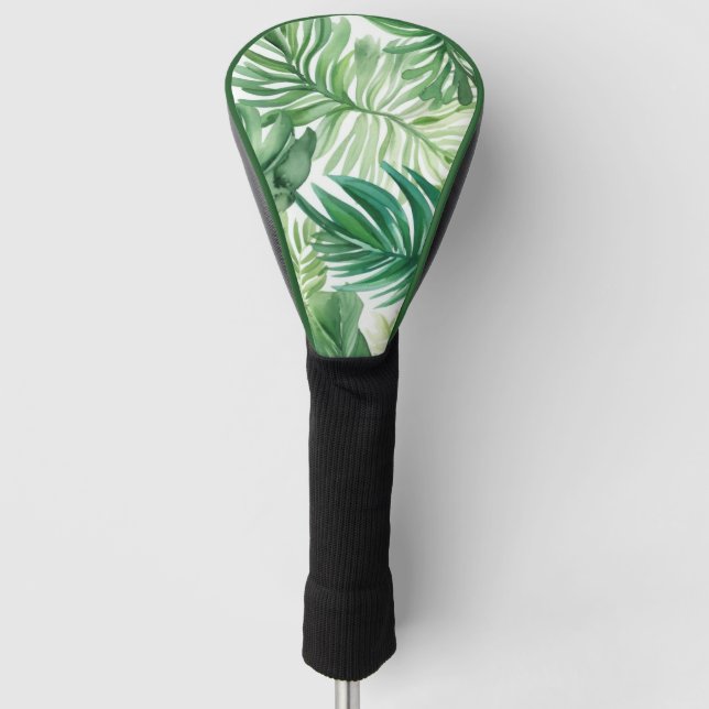 Tropical leaf Pattern Golf Head Cover (Front)