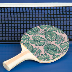 Tropical Leaf Pattern Ping Pong Paddle