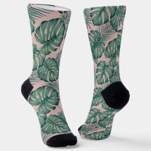 Tropical Leaf Pattern Socks