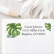 Tropical Leaf Return Address Label